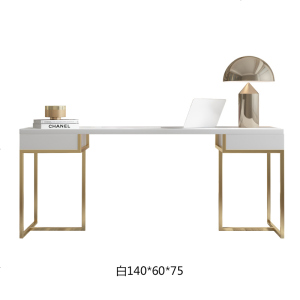 北欧轻奢ins网红书桌简约家用书房书台实木办公电脑桌收纳写字台