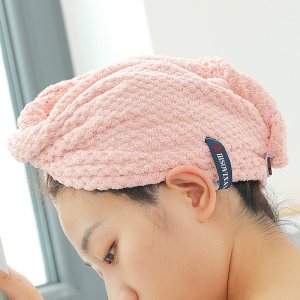 []干发帽女 吸水 包头巾浴帽可爱儿童长发干发毛巾2条装