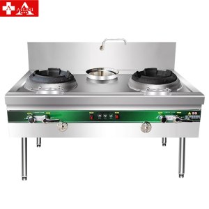 埃利斯(AILISI)猛火灶商用燃气灶液化气天燃气单灶双灶厨房餐厅炒菜专用1.3米 豪华款双炒一温 RQ-1300HS