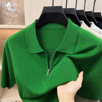 夏季新款男士纯色短袖Polo衫休闲简约商务翻领舒适新疆棉男装