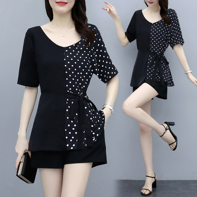 仙依琦胖妹妹遮肚子显瘦套装大码女装2021夏装胖mm洋气减龄时髦两件套1155