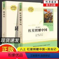 [人教版必读2册]昆虫记+红星照耀中国 [正版]昆虫记八年级上册必读名著法布尔原著完整版人民教育出版社 8年级语文书籍红