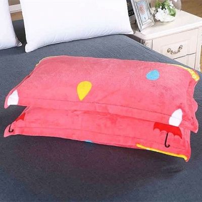 SleepyBear法兰绒枕套学生宿舍冬季毛绒枕头套成人法兰绒珊瑚绒枕套48x74cm