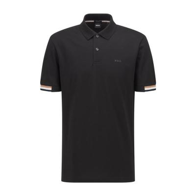 HUGO BOSS男士POLO衫 黑色徽标时尚流行夏季舒适透气凉爽通勤商务休闲短袖