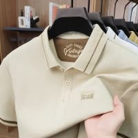 新疆长绒棉男士polo衫2026夏季翻领时尚刺绣透气短袖男T恤