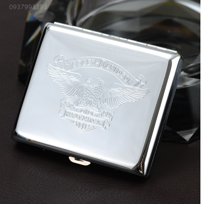 烟盒20支装不锈铁金属烟盒压印花抗压烟盒男士便携烟具图案随机图案随机