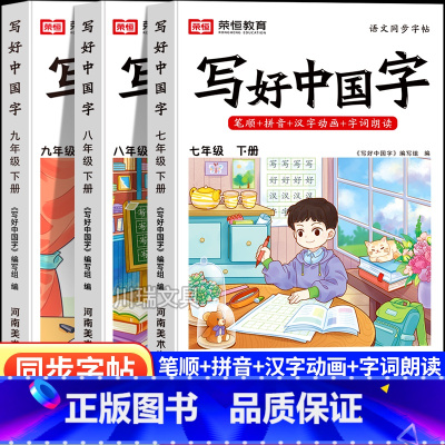 全6册[(7/8/9/)上下册写好中国字] [正版]写好中国字练字帖七八九年级上下册语文同步字帖人教版写字课课练初中生控