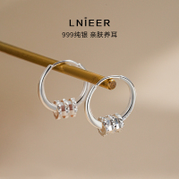 999纯银小蛮腰耳环女耳圈轻奢高级感耳钉耳扣男2025新款耳饰送女朋友老婆情人节七夕生日礼物