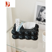 三维工匠多抽纸盒家用客厅茶几纸巾盒创意轻奢风桌面装饰品摆件高级感 1167收纳纸巾盒[黑色]