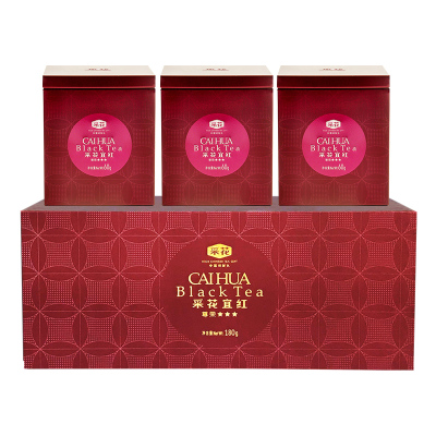 采花毛尖采花宜红红茶鲜嫩茶芽湖北特级红茶尊荣3星礼盒装180g