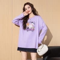 [2.5折价58元]唐狮春季新款女长袖T恤圆领净色百搭休闲超好看早春上衣潮