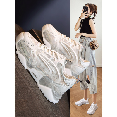 直营特卖-老爹鞋女ins潮2021新款鞋子女鞋透气小白夏季薄款休闲运动鞋OLOEY