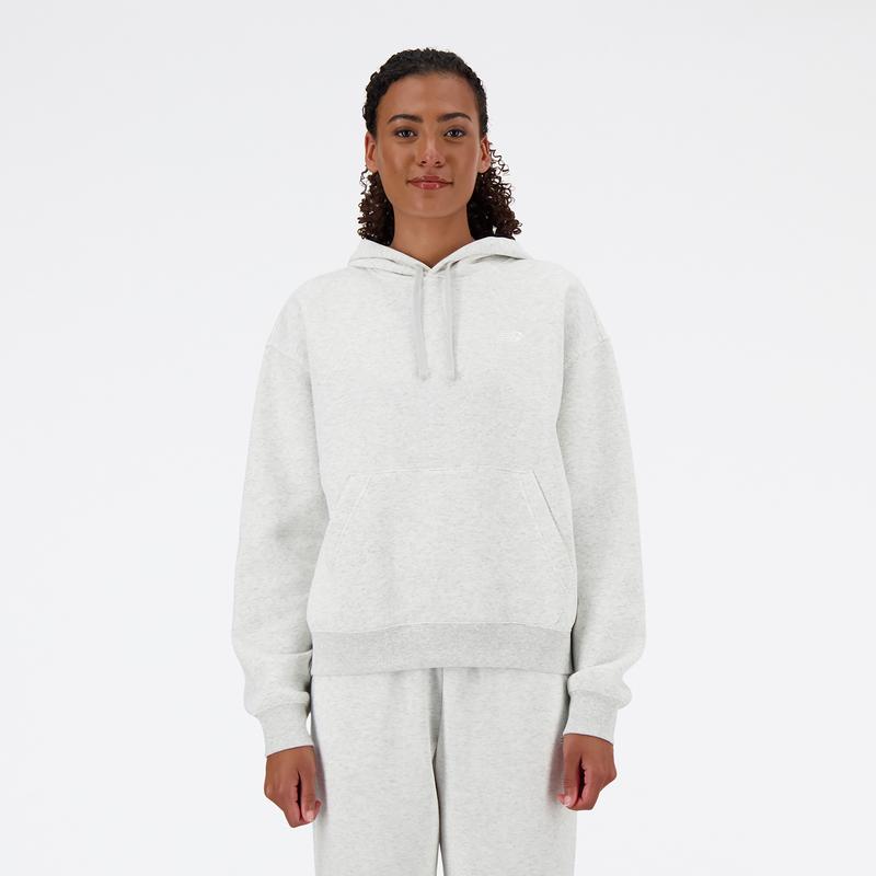 New Balance女装上衣Sport Essentials 抓绒连帽卫衣 秋冬透气舒适运动套头衫