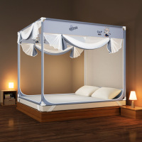 源头工厂可定制新款家用卧室防摔加密帐纱三开支架蚊帐