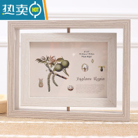 敬平6寸7寸北欧ins双面旋转相框摆台办公桌面创意个性像框架摆件logo 横竖两用浅灰款(可放2张照片) 8寸+洗照片