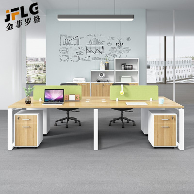 金菲罗格钢架办公职员桌含柜椅组合