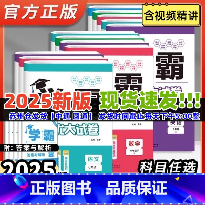 2025版[9全一册语文RJ+数学物理SK+英语YL]4本 [正版]2025春学霸提优大试卷语文数学英语物理化学七八九年