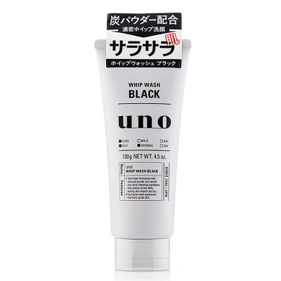 资生堂(SHISEIDO)UNO吾诺男士清爽活炭控油洗面奶黑色款130g