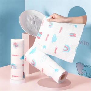 好媳妇懒人抹布一次性清洁家用百洁布用品 HD-7834 印花款25*25cm/片 约100片/卷