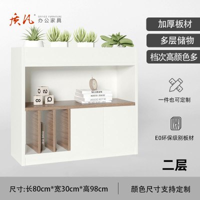 苏宁 质凡 办公木质隔断储物柜屏风装饰花槽柜 单面2层长80深30高98cm