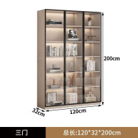 麦格尚 展示柜MGSZSG092301组合玻璃门落地靠墙书柜客厅收纳储物办公 120*32CM三门