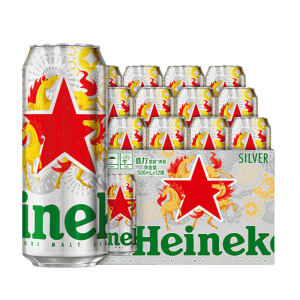 喜力Heineken 星银啤酒500ml*12听 新年限定