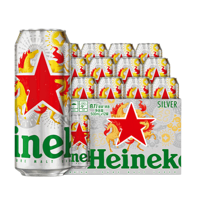 喜力Heineken 星银啤酒500ml*12听 新年限定