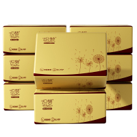 织梦 超韧可湿水抽取式纸面巾4层40抽*8包原生木浆抽纸纸巾实惠装餐巾纸家庭装纸抽卫生纸家用母婴可用 8包装