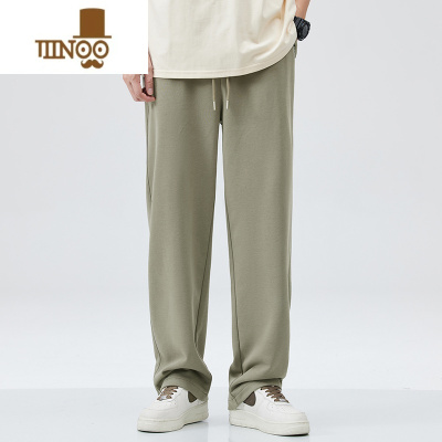 YANXU美式高街休闲裤男款潮流直筒长裤子宽松阔腿针织运动卫裤