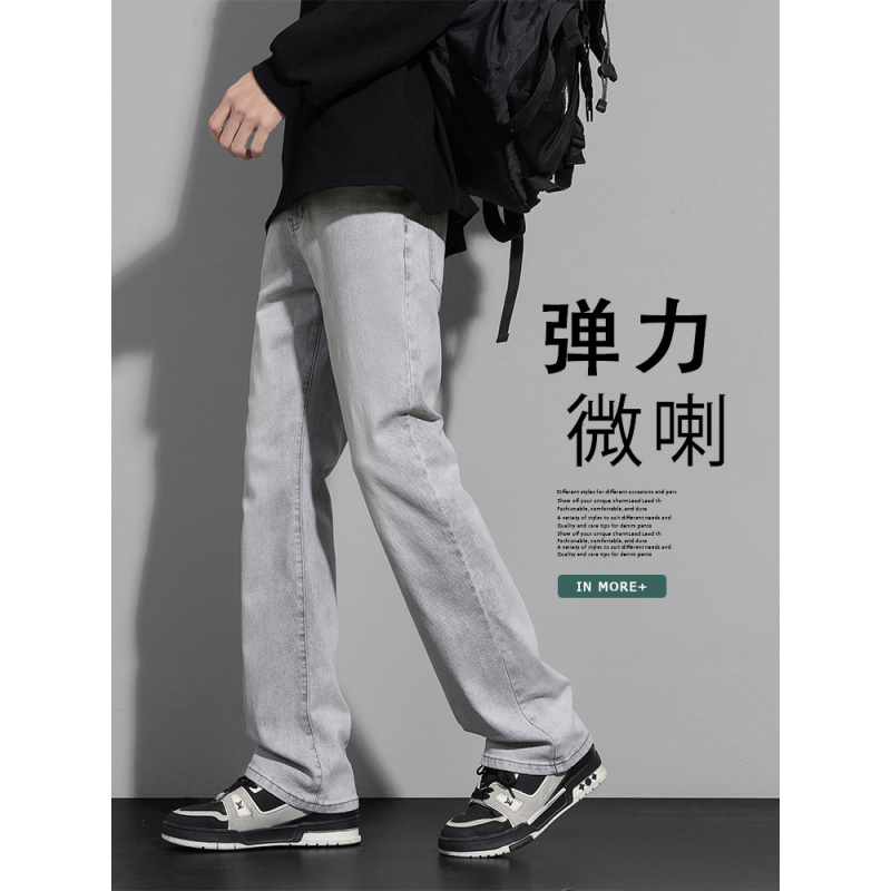 美式高街微喇牛仔长裤子男款新款潮流百搭痞帅高级感男裤_766