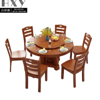 合祥源 QX-CZ29 餐桌椅组合 一桌8椅带转盘 1500*1500*750mm 单位:套