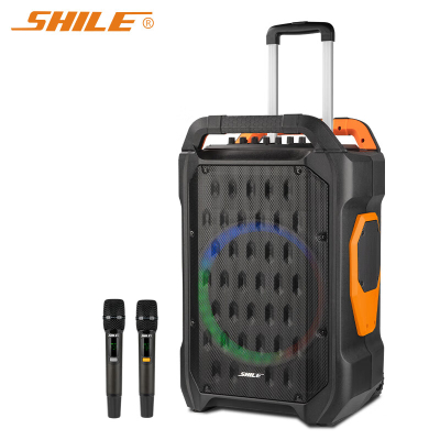 狮乐(SHILE)SL-10 户外防水移动音响 三分频广场舞便携式电瓶音箱 三分频大功率声场覆盖广