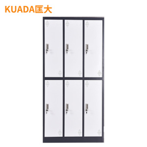 匡大 钢制办公柜储物柜办公室更衣柜 六门 灰白