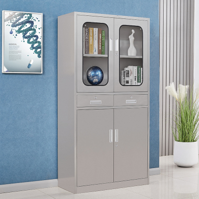 臻远 不锈钢201存储柜储物柜 中二斗文件柜