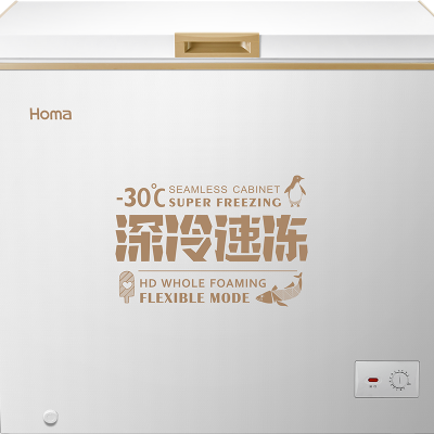 奥马202升家用商用冰柜 一级能效 卧式冷藏冷冻变温柜 BC/BD-202MF深冷棕