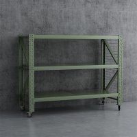 臻远ZYJJ-HJ-075可移动货架库房置物架带轮重型货架三层后背无网2000*800*1600mm/300kg