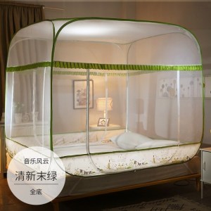 美帮汇蒙古包蚊帐免安装1.2米纹账加密加厚1.5m/1.8m床单双人家用