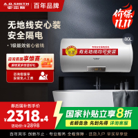 AO史密斯80升电热水器 无地线可安装 专利安全隔电 金圭内胆 速热节能 一键中温保温E80VDS 预约洗浴