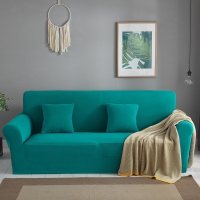 弹力沙发套卍能套四季沙发垫现代简约客厅沙发罩防尘保护罩通用 激情蓝 L码[三人位190-230cm]