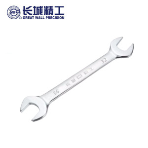 长城精工 公制平板镜抛双呆扳手 镜面抛光双头开口扳手 32*36mm 314150 1把