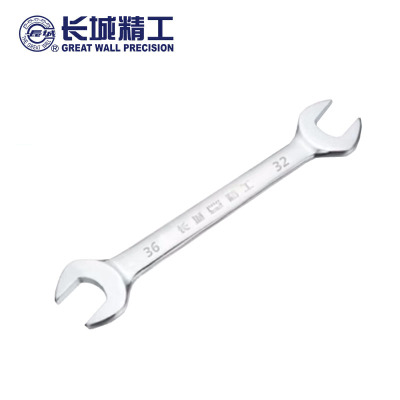 长城精工 公制平板镜抛双呆扳手 镜面抛光双头开口扳手 32*36mm 314150 1把