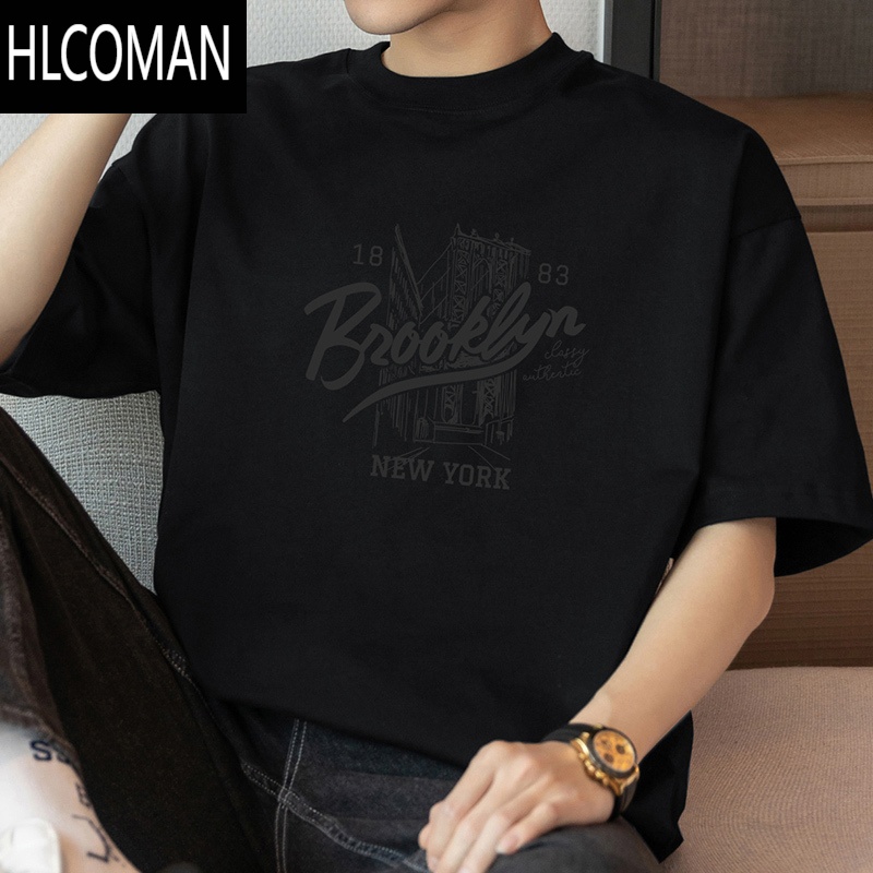 HLCOMAN260gt恤男短袖夏季潮流宽松圆领上衣服美式半袖体恤