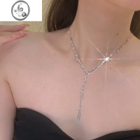 JiMi轻奢不规则闪碎钻项链高级感小众设计锁骨链礼服婚礼精致颈链女潮
