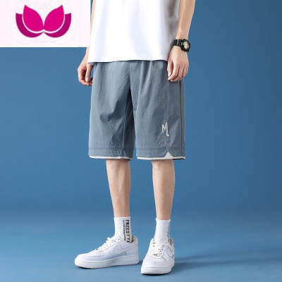 七斓冰丝短裤男士夏季凉感大裤衩薄款潮牌篮球裤百搭运动休闲五分裤子