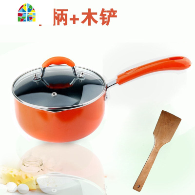 迷你婴儿煮粥宝宝辅食奶锅16cm20电磁炉不粘煮面汤锅小锅锅具 FENGHOU 22cm双耳+木铲