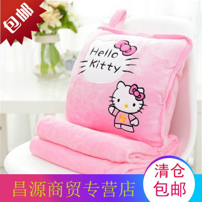 靠枕床头汽车抱枕被子两用靠垫办公室午睡枕珊瑚绒午休毯子空调被