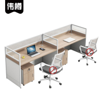 伟樽员工屏风工位双人位带柜240*60*110cm套