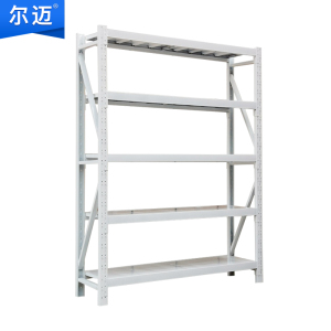 尔迈 中型仓库货架240KG/层重型仓储展示架工厂置物架 灰色1.5*0.6*2=5层