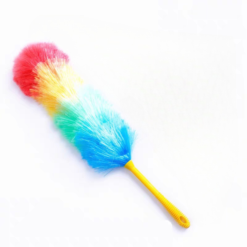 菁普华除尘掸清洁鸡毛掸彩色62cm把