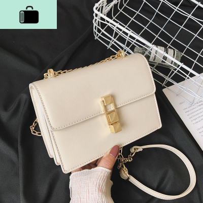 包包2020新款潮链条奶油色斜挎包女包百搭ins洋气质感时尚小方包NEW LAKE女斜挎包